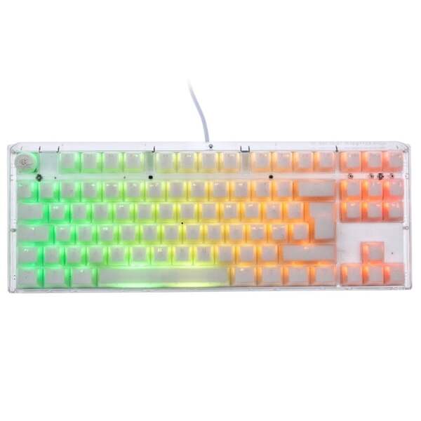 Ducky One 3 Aura TKL mekaniskt speltangentbord, Cherry Silent Red, vit