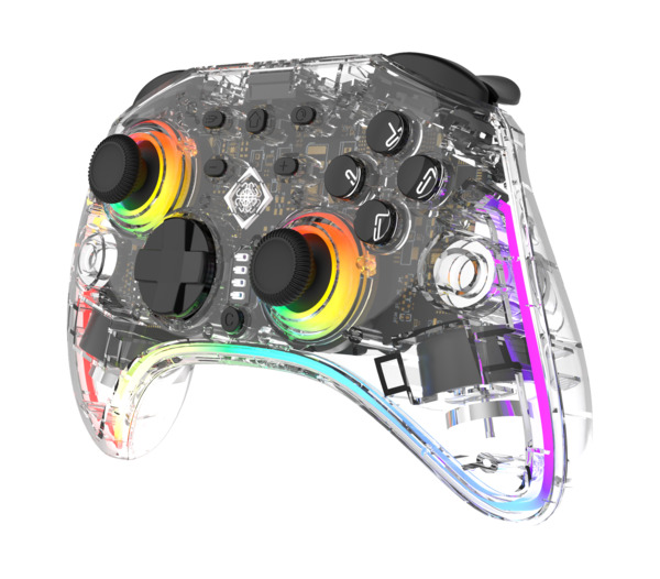 DELTACO GAMING Wireless transparent Switch 2 controller with C-button, RGB, Macro buttons