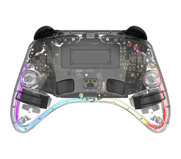 DELTACO GAMING Wireless transparent Switch 2 controller with C-button, RGB, Macro buttons