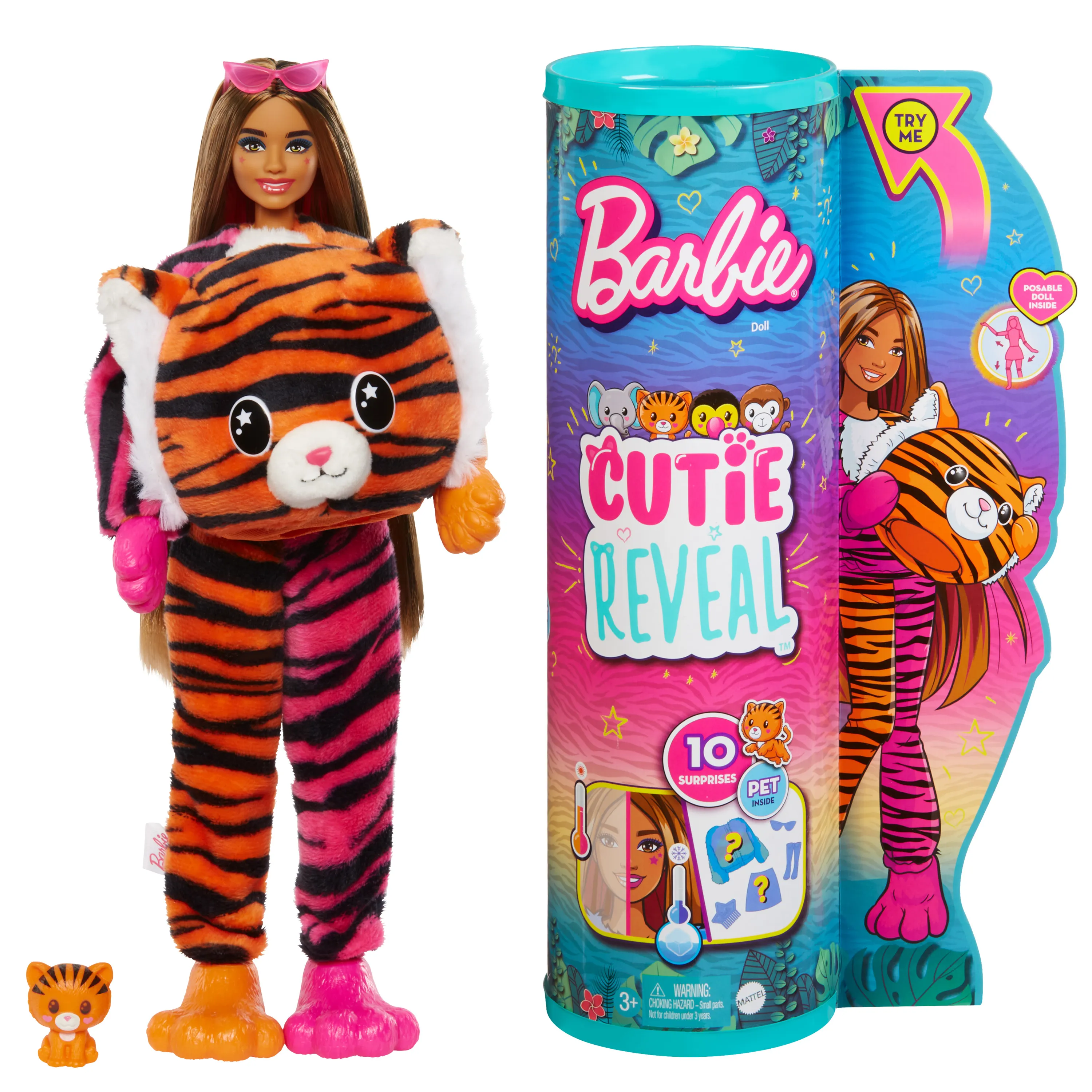 Mattel Barbie Cutie Reveal Jungle Series - Tiger, toy figure