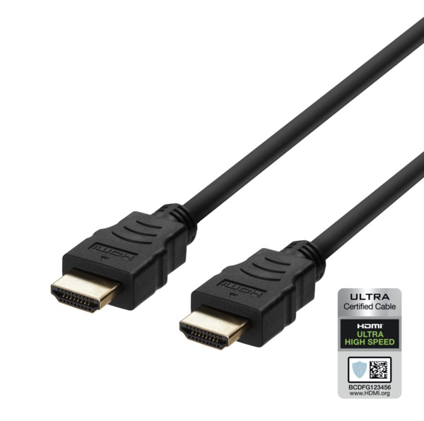 Deltaco HU-30-R HDMI 2.1 cable, 8K, with Ethernet, 3 m, Black