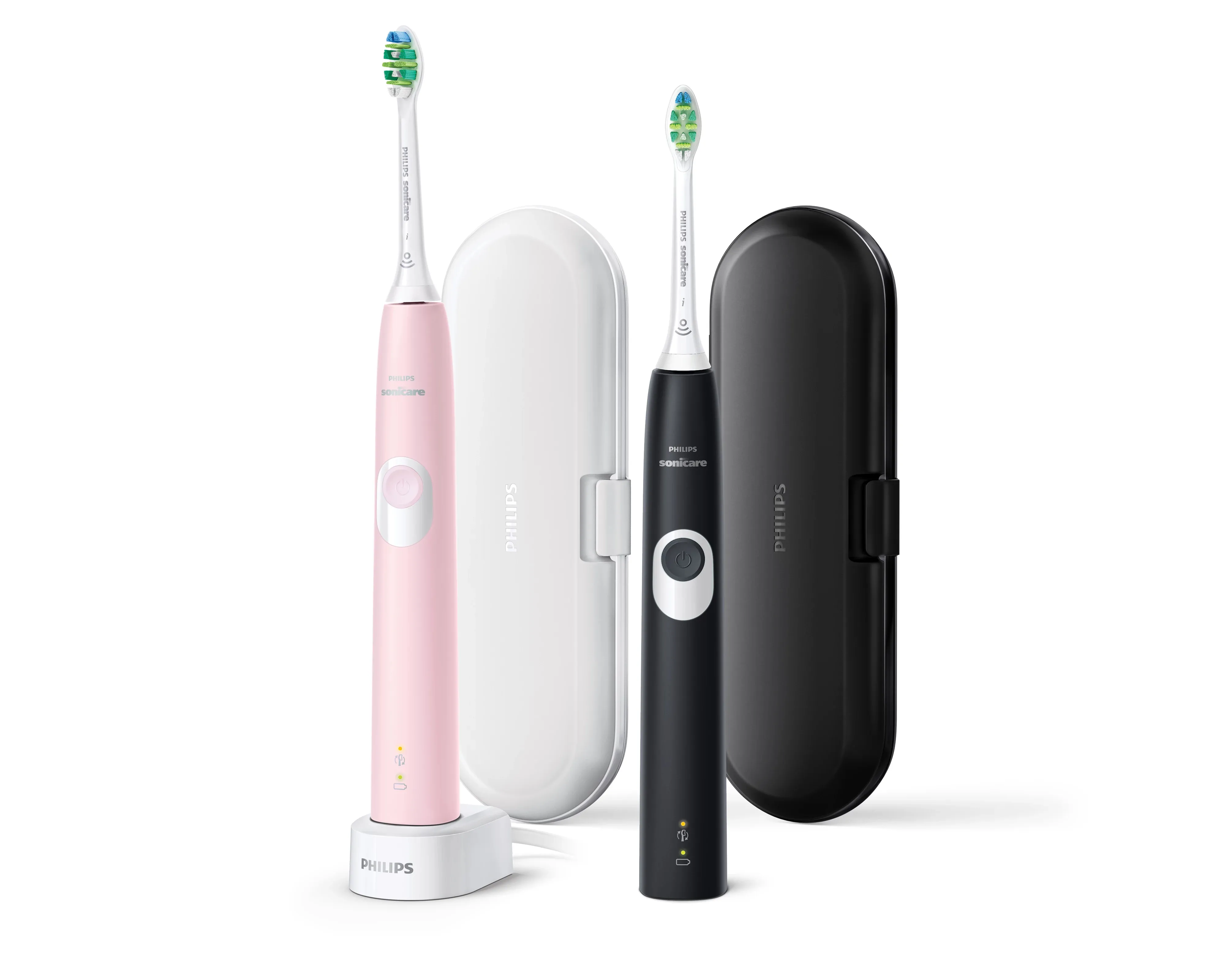 Philips Sonicare ProtectiveClean 4300 HX6800/35 Electric Toothbrush, 2 pcs, Black/Pink