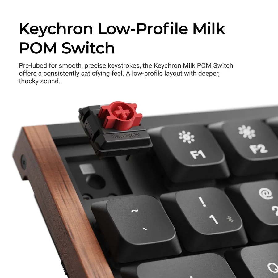 Keychron K5 Ultra 8K Wireless Mechanical Gaming Keyboard, Keychron Milk POM Brown, Black