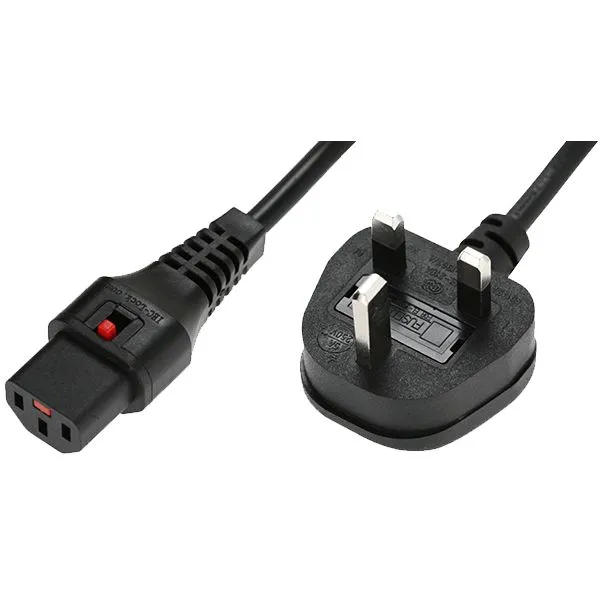 MICROCONNECT MC-C13UK-LOCK-03S Type G - IEC 60320 C13 Locking - power cable, 3 m, Black