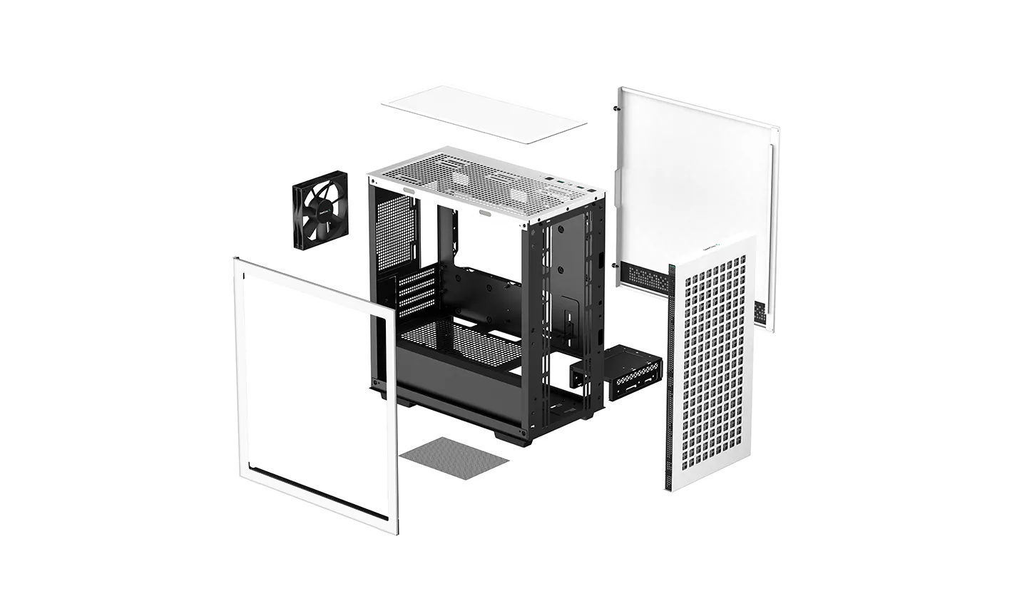 DeepCool CH370 Micro-ATX Case, White