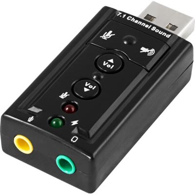 Deltaco &auml;&auml;nikortti USB-v&auml;yl&auml;&auml;n, 7.1