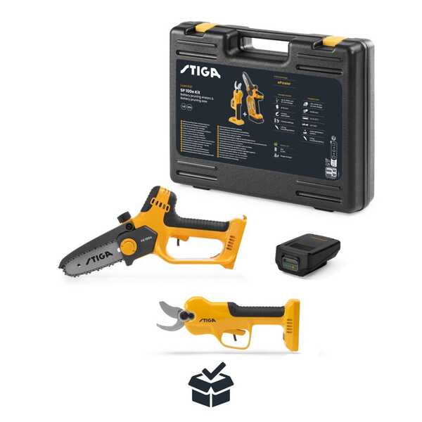 Stiga SP 100e Kit (PR 100e + SC 100e kit) - cordless pole saw + pruning saw