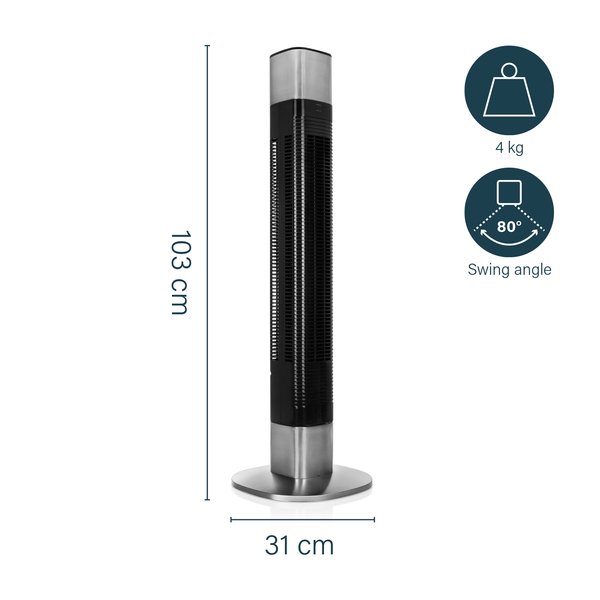 Princess 350000 - smart tower fan, black