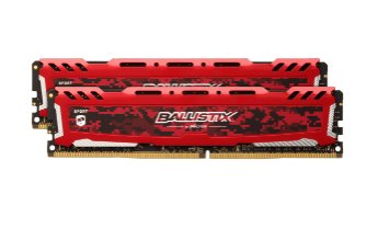 Crucial 8GB (2x4GB) Ballistix Sport LT, DDR4 2666MHz - Red