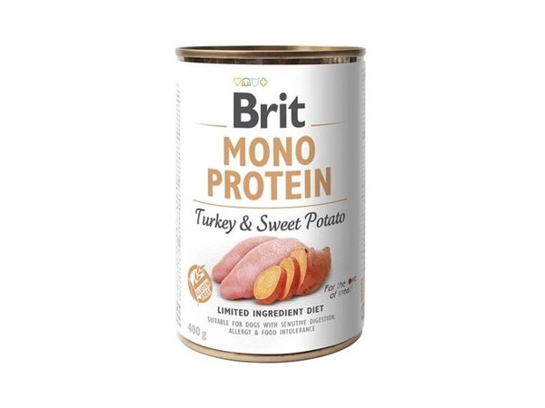 Brit Mono Protein Turkey with Sweet Potato, Wet food for dogs, Adult, 400g