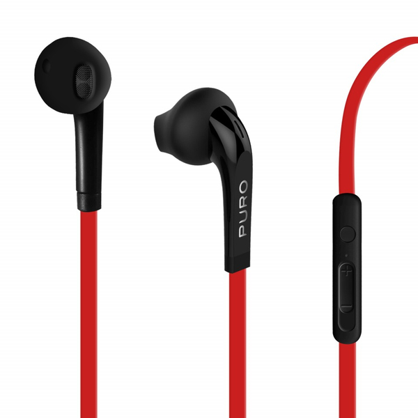 Puro Balance Stereo Earphone Flat Cable, Red