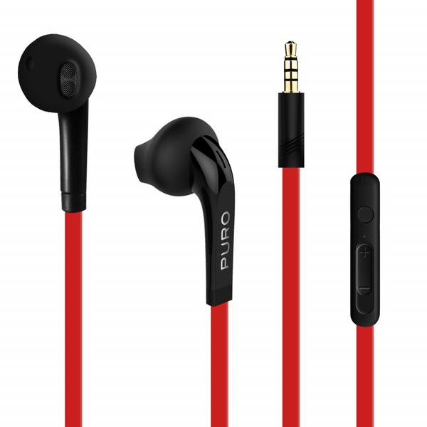 Puro Balance Stereo Earphone Flat Cable, Red