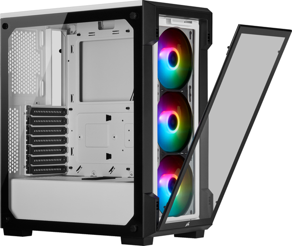 CORSAIR iCUE 220T RGB Tempered Glass Mid-Tower Smart Case White