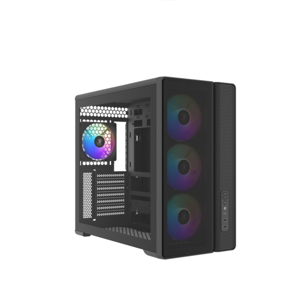 SAMA S50 Midi-Tower Case with window and RGB lighting, Black