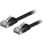 Goobay Cat6 U/UTP - network cable, 10 m, Flat, Black