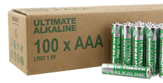 DELTACO Ultimate Alkaline batteries, LR03/AAA size, 100-pack bulk