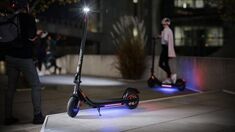 Sharp Kick Scooter with LED light footplate - Black