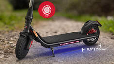 Sharp Kick Scooter with LED light footplate - Black