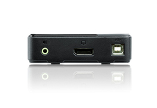 ATEN KVM-switch, 1-2, DisplayPort, USB, 3,5mm, UHD, 1,8m, svart