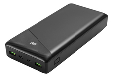 DELTACO Powerbank 30 000 mAh, 1x USB-C, 2x USB-A, snabbladdning