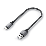 Satechi Braided  USB-A - Lightning - cable, 0.25 m, Black/Grey