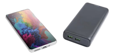 DELTACO power bank 20 000 mAh, 1x USB-C PD 60W, 2x USB-A fast charging