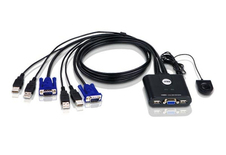 ATEN KVM-switch, 1 konsol styr 2 datorer, USB, 0,9m