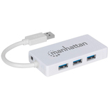 Manhattan Usb-A 3-Port Hub With Gigabit Ethernet Adapter