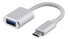 Deltaco USB-C – USB-A 3.1 Gen 1 - adapter, silver