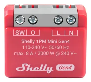 Shelly 1PM Mini Gen4 - 8A programmable Wi-Fi/Zigbee relay with energy ...
